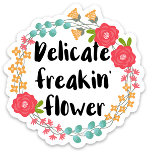 Delicate Freakin' Flower Sticker